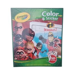 Crayola Color & Sticker Book Disney Pixar Incredibles 2 - 32 Pages 50+ Stickers